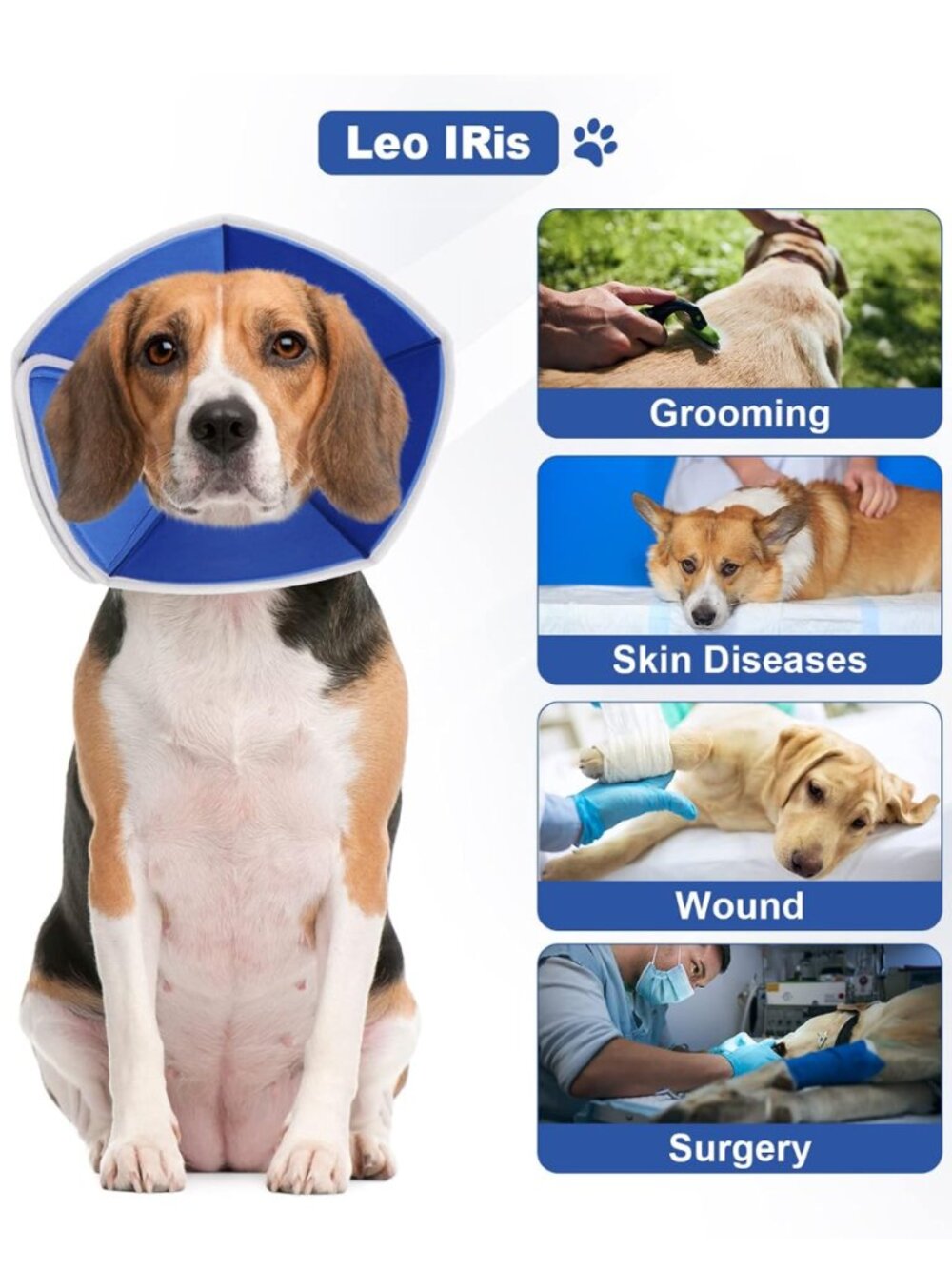 Soft Dog Cone Collar for Dogs After Surgery Recovery Comfy Adjustable Cone - XL